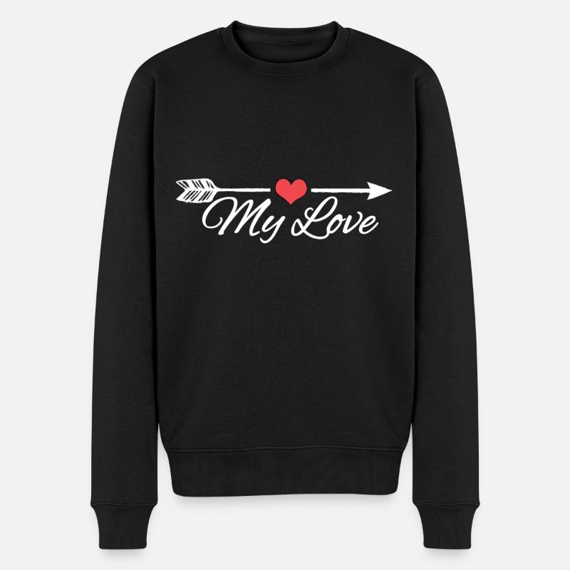 My Love T-Shirt - Männer Premium Bio Pullover - Schwarz