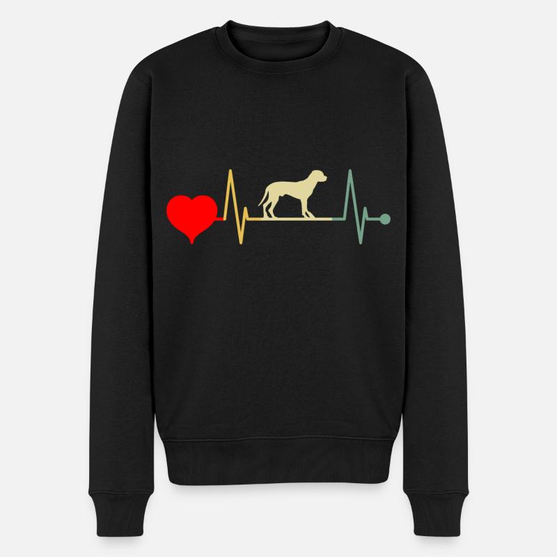Schwarzwildbracke Slovenský Kopov Herzschlag Retro - Männer Premium Bio Pullover - Schwarz