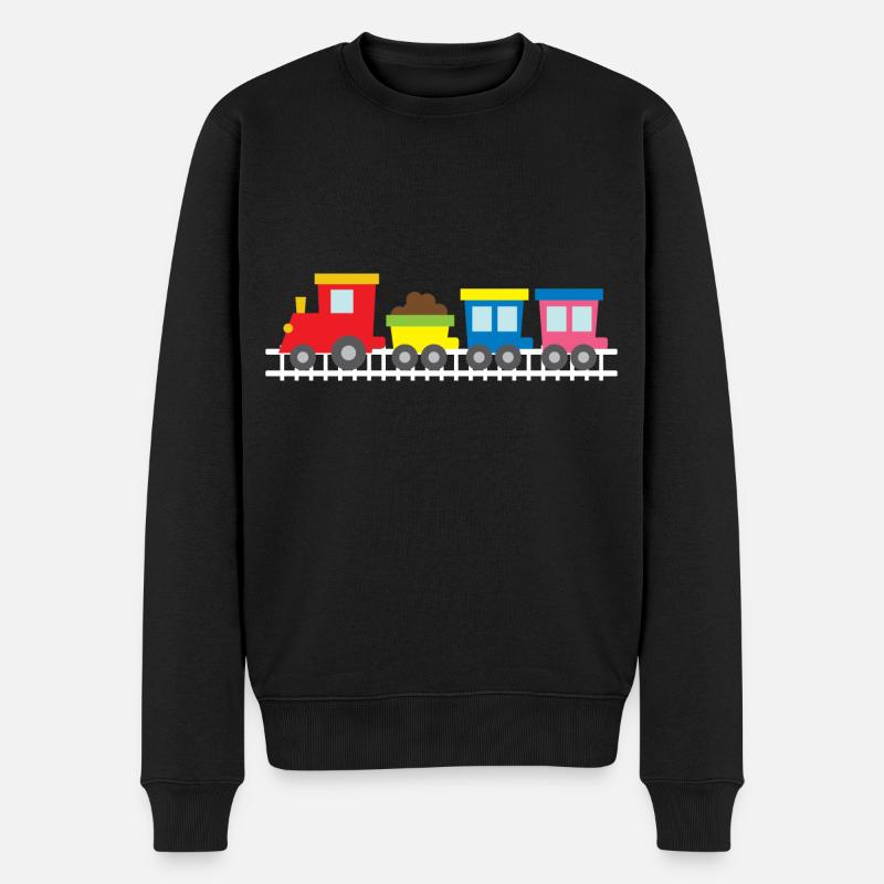 Spielzeuglokomotive Kind - Männer Premium Bio Pullover - Schwarz