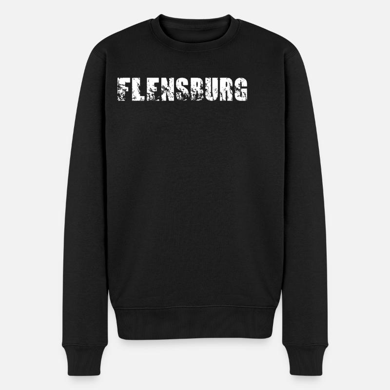 Flensburg - Männer Premium Bio Pullover - Schwarz