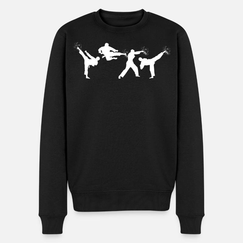 Lustiger Karateka - Männer Premium Bio Pullover - Schwarz