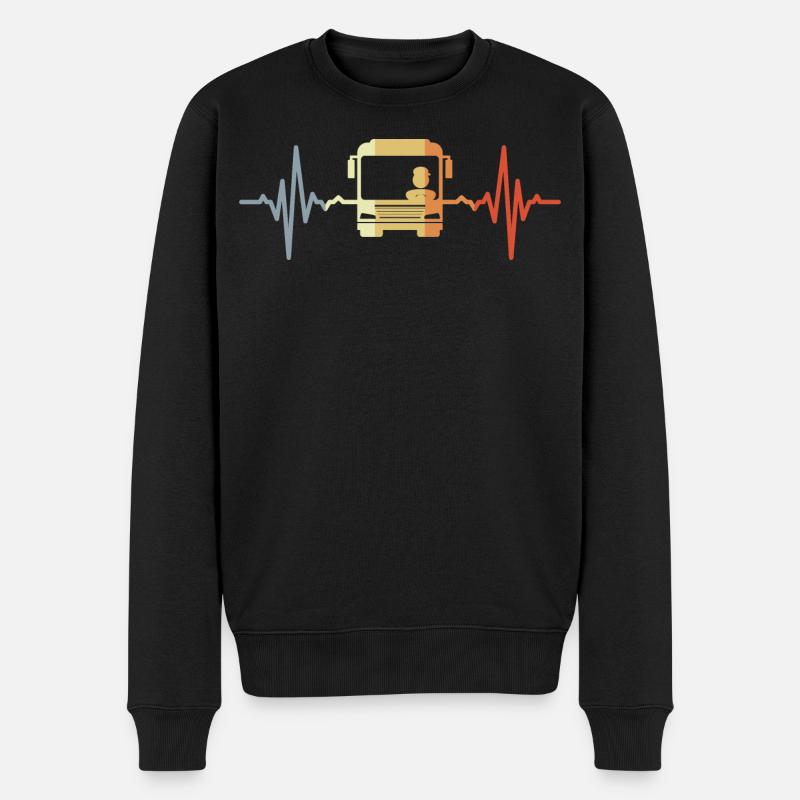 Herzklopfen Busfahrer - Männer Premium Bio Pullover - Schwarz
