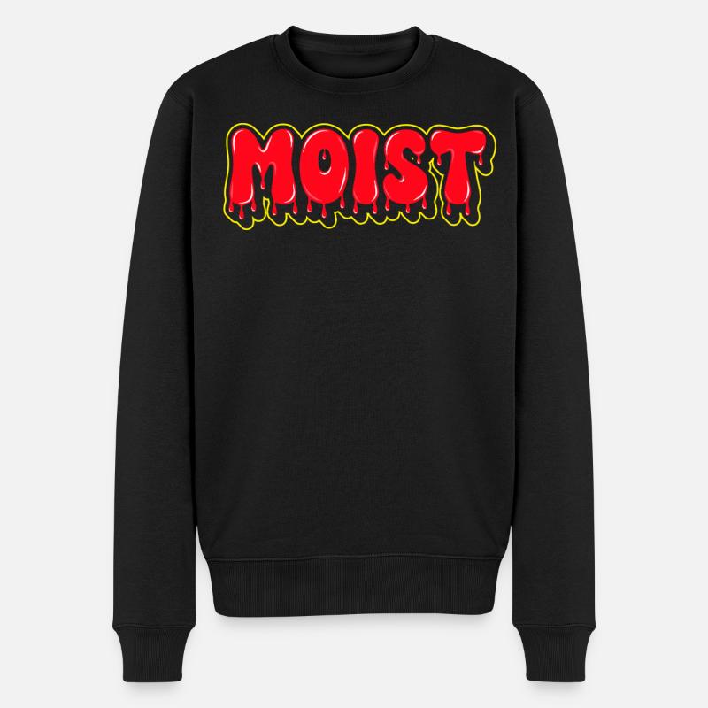 Moist Fat Font Wortzeichen - Männer Premium Bio Pullover - Schwarz