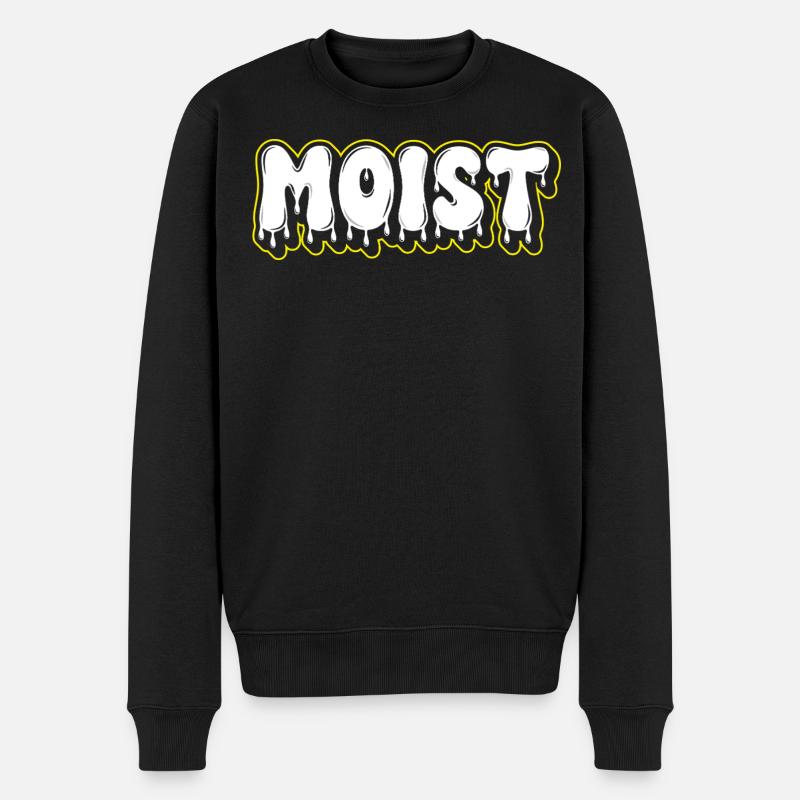 Moist Fat Font Wortzeichen - Männer Premium Bio Pullover - Schwarz