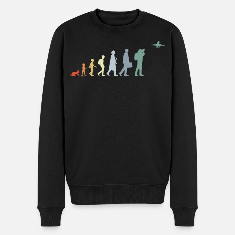 Flugzeugbeobachter Evolution - Männer Premium Bio Pullover - Schwarz