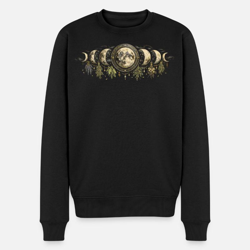 Apotheker Kräutersammler Apothekerin Mondphasen - Männer Premium Bio Pullover - Schwarz