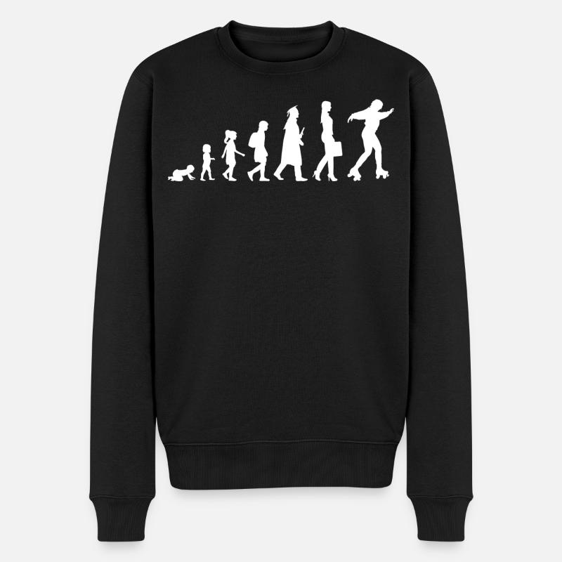 De fille à patineuse à roulettes - Pull Premium bio Homme - noir
