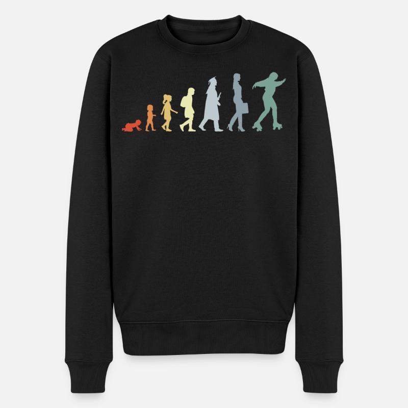 Roller Skater Evolution - Männer Premium Bio Pullover - Schwarz