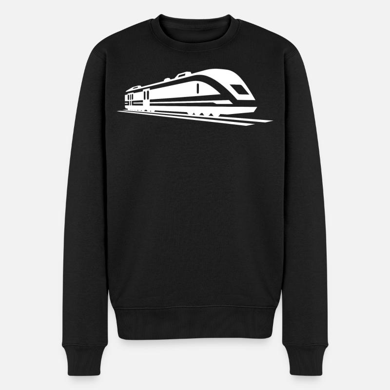 Dessin de train - Pull Premium bio Homme - noir