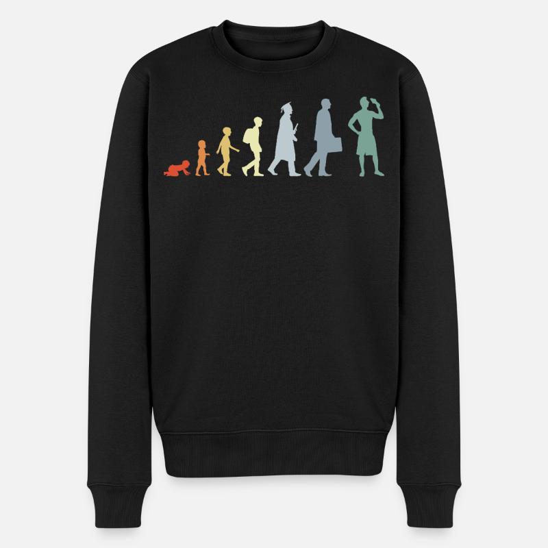 Evolution Eiscreme Liebhaber - Männer Premium Bio Pullover - Schwarz