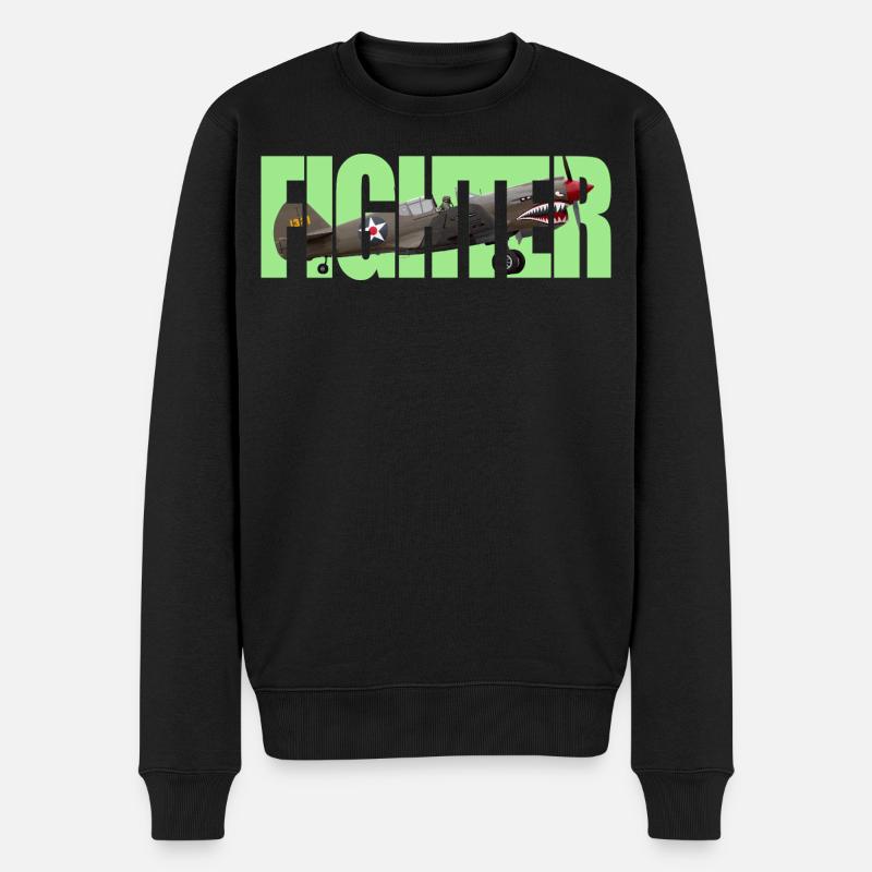 Fighter P-40 Warhawk - Männer Premium Bio Pullover - Schwarz