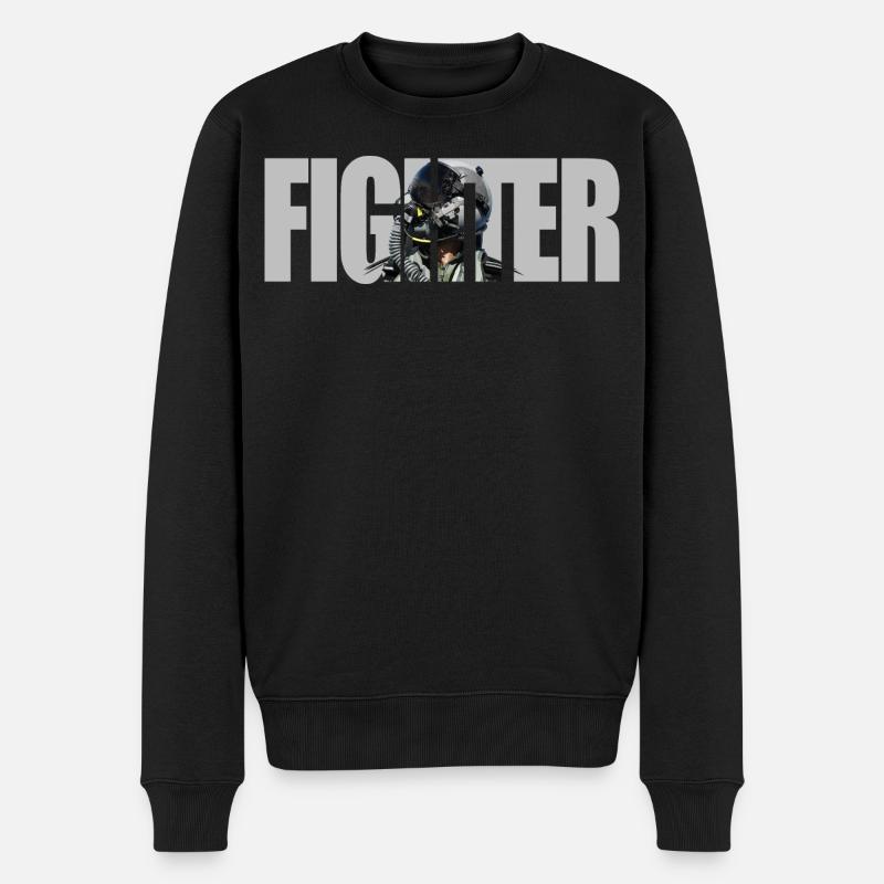 Fighter - Männer Premium Bio Pullover - Schwarz