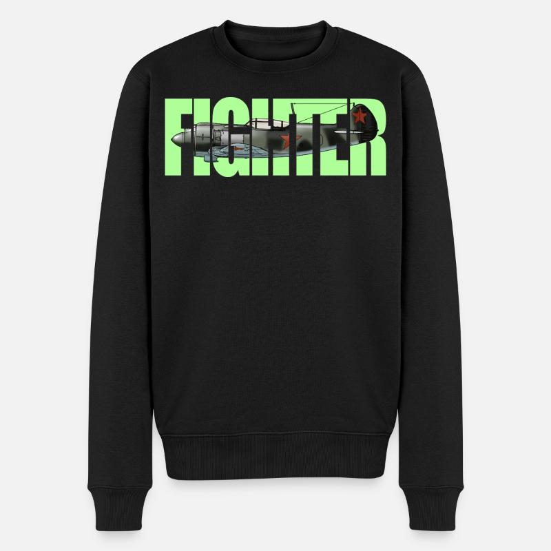 Fighter La-5 - Männer Premium Bio Pullover - Schwarz