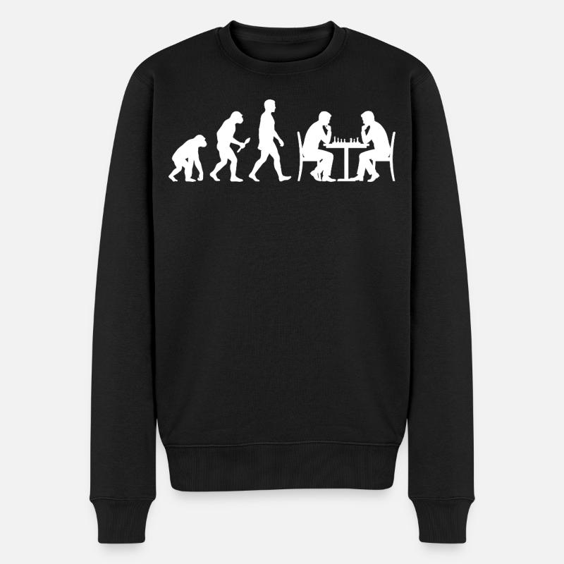 Chess Evolution – The Path to Grandmaster - Men's Premium Organic Jumper - black