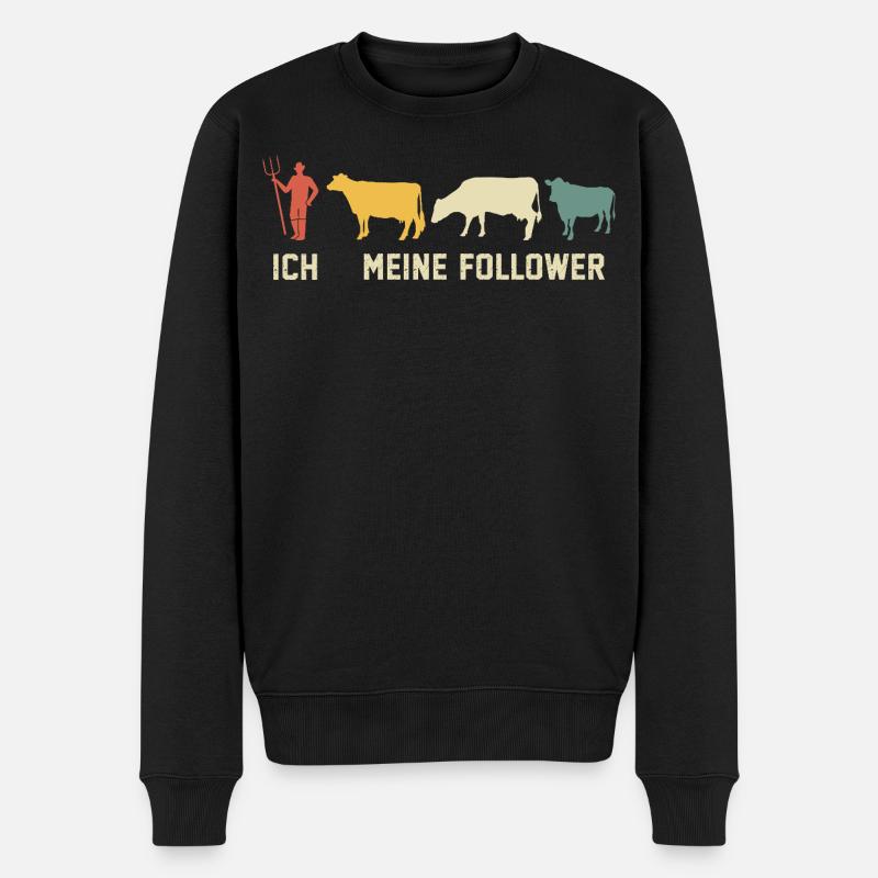 Ich Meine Follower Kühe Kuh - Männer Premium Bio Pullover - Schwarz