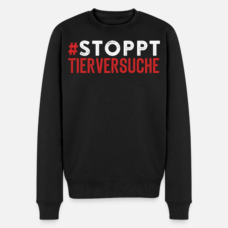Tierversuch STOPPT TIERVERSUCHE Lustigse - Männer Premium Bio Pullover - Schwarz