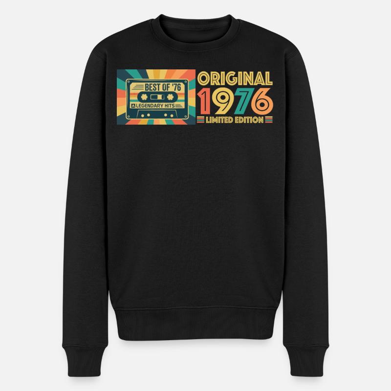 Retro Kassette 1976 Limitierte Edition - Männer Premium Bio Pullover - Schwarz