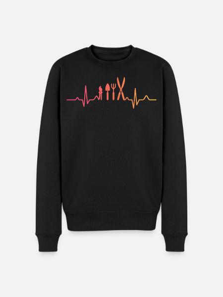 Sunset Heartbeat Gardener Planter - Men's Premium Organic Jumper - black