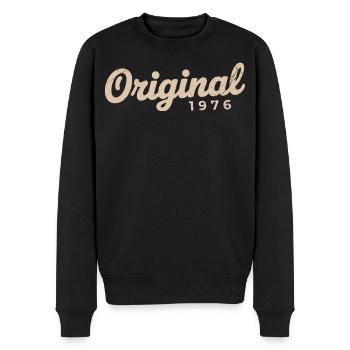 Geburtstagsgeschenk 1976 | Geboren 1976 - Männer Premium Bio Pullover - Schwarz - Vorne - Nico (187cm)