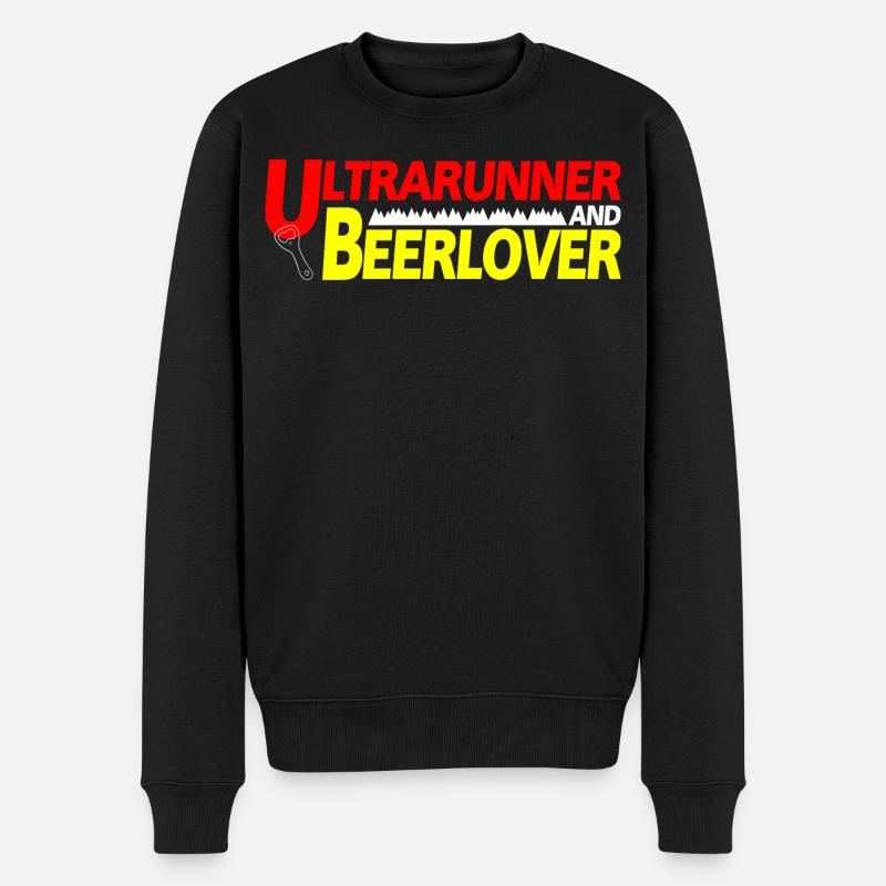 Ultrarunner Biertrinker - Männer Premium Bio Pullover - Schwarz