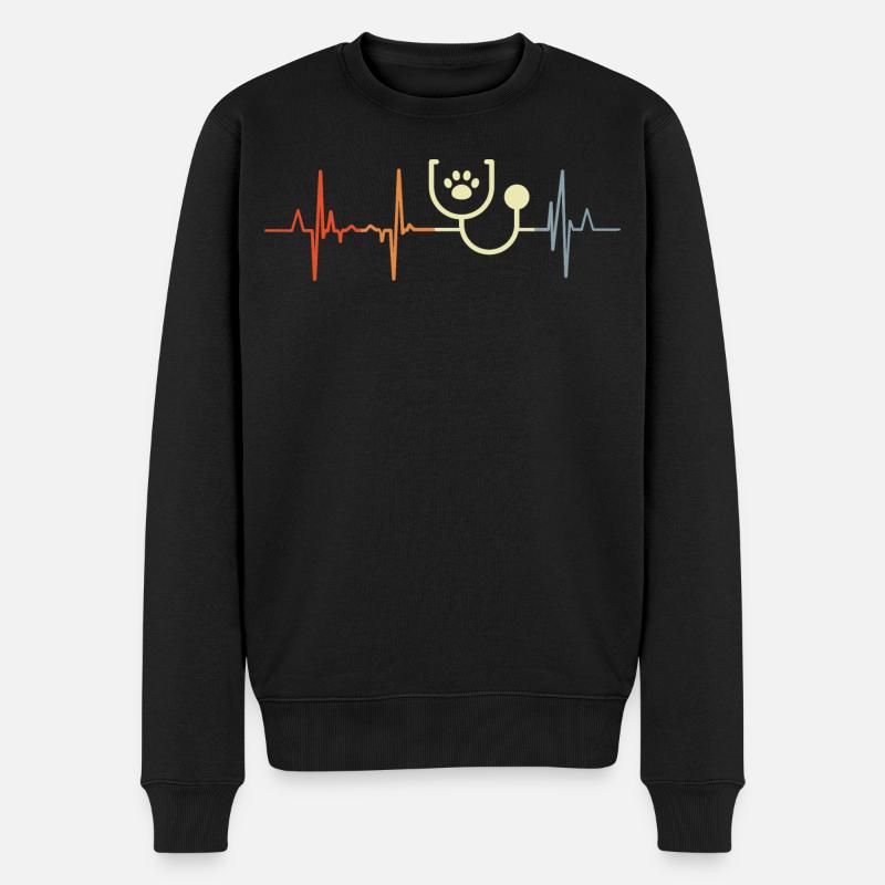 Ich liebe Tiermedizin - Männer Premium Bio Pullover - Schwarz