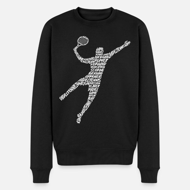 Padel Tennis Padel Typographie Padel - Pull Premium bio Homme - noir