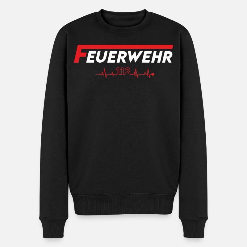Feuerwehr_logo_rot_w - Männer Premium Bio Pullover - Schwarz