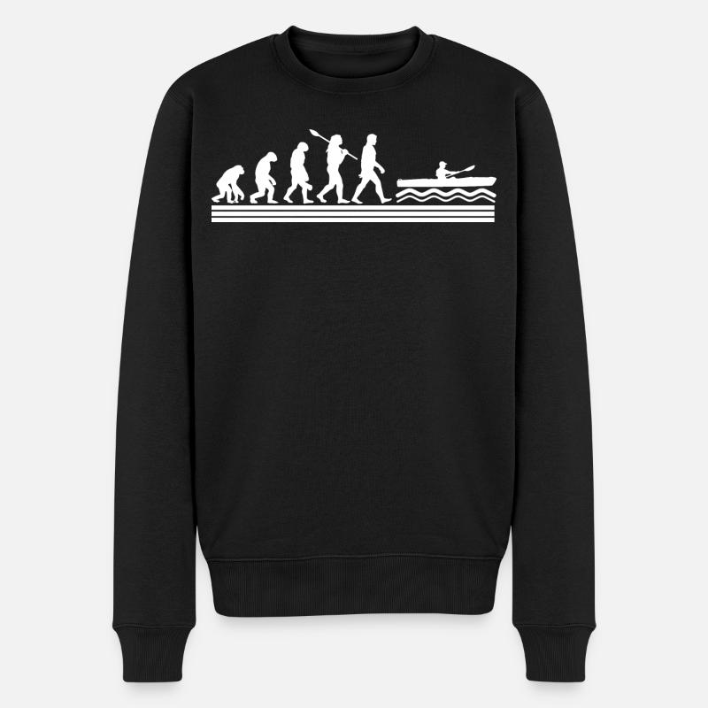 Kajak Evolution - Männer Premium Bio Pullover - Schwarz