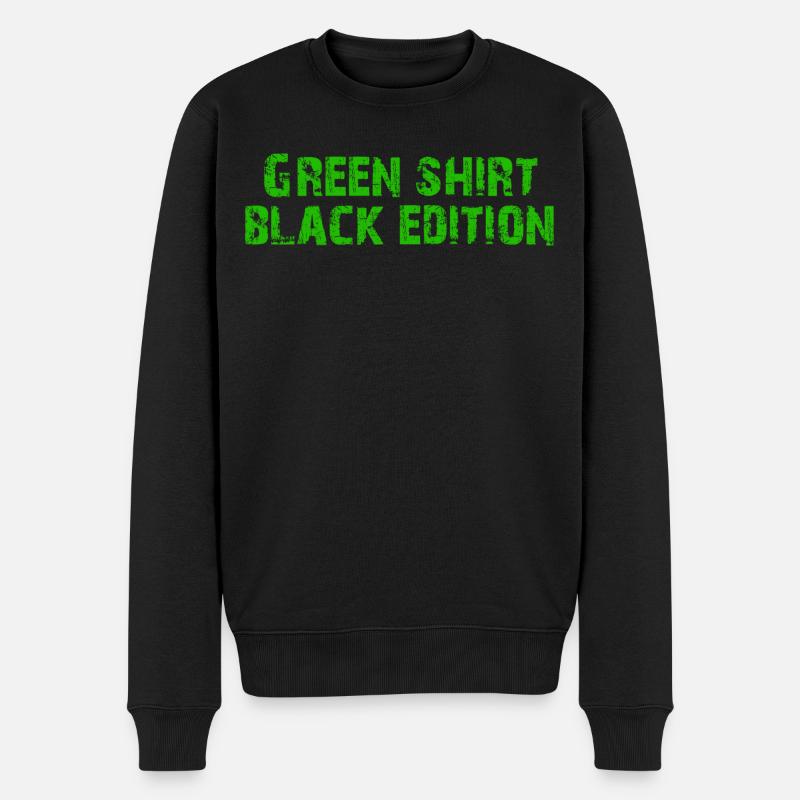 Grünes Shirt Black Edition - Männer Premium Bio Pullover - Schwarz