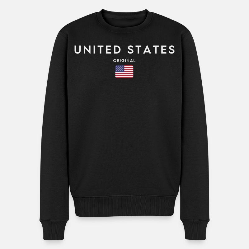 Flagge der Vereinigten Staaten - Männer Premium Bio Pullover - Schwarz