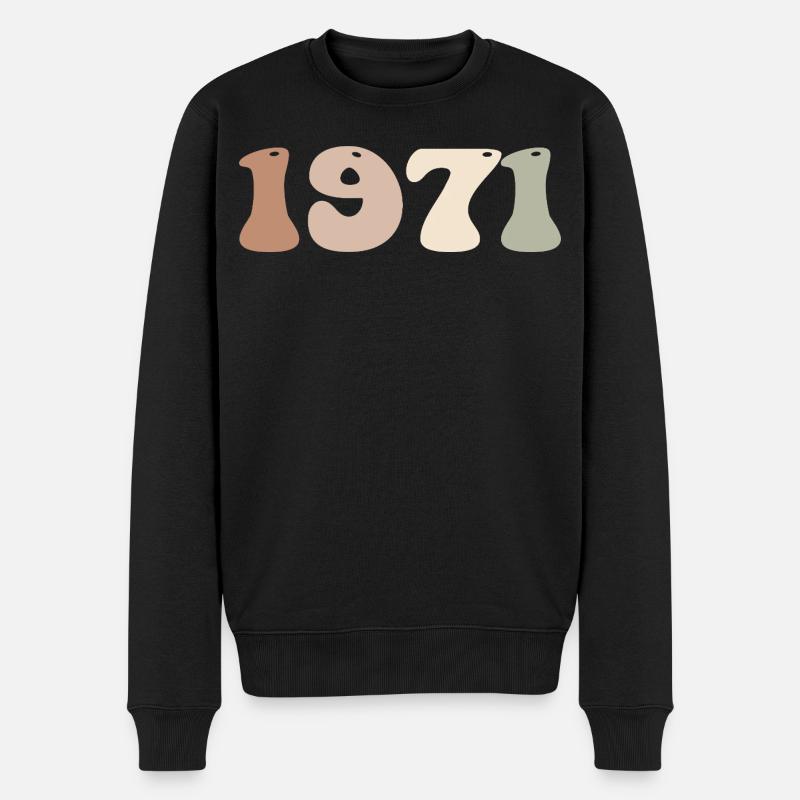 1971 - Männer Premium Bio Pullover - Schwarz
