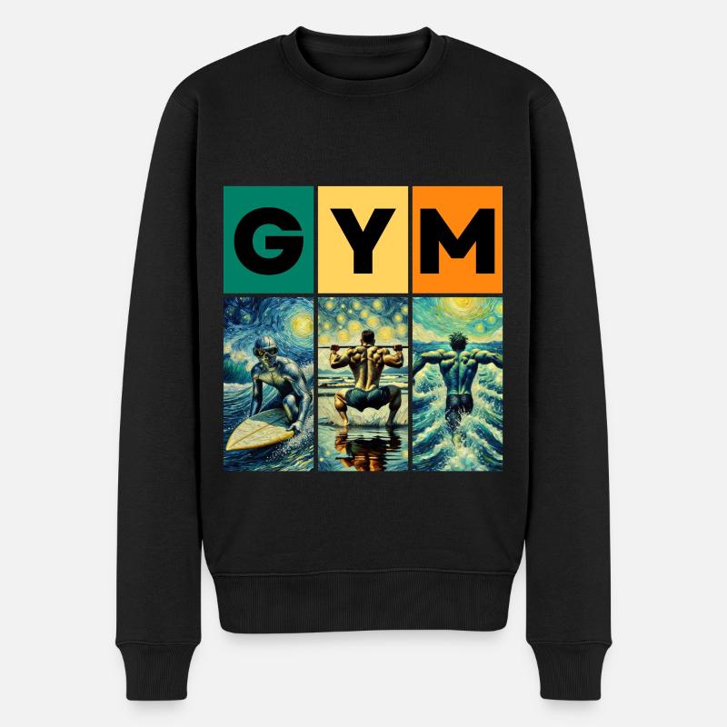 GYM - Männer Premium Bio Pullover - Schwarz