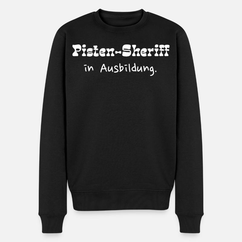 Pisten-Sheriff in Ausbildung - Männer Premium Bio Pullover - Schwarz