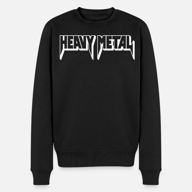 Heavy Metal 3D-Logo - Männer Premium Bio Pullover - Schwarz