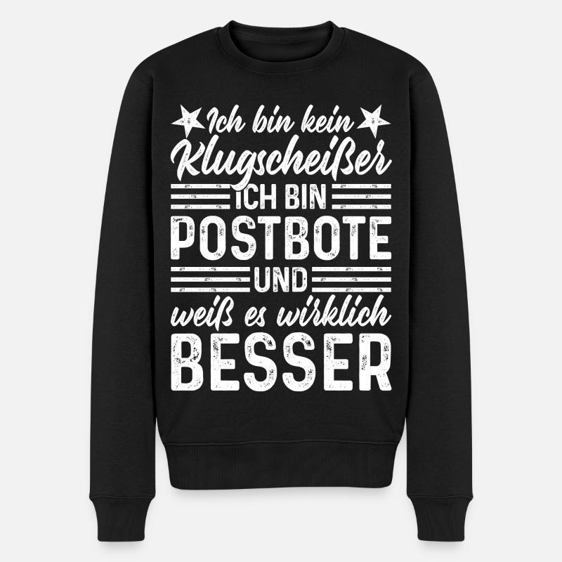 Postbote - Männer Premium Bio Pullover - Schwarz