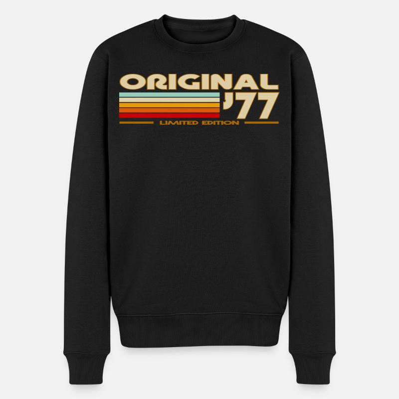 1977 - Männer Premium Bio Pullover - Schwarz