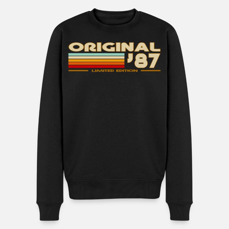 1987 - Männer Premium Bio Pullover - Schwarz