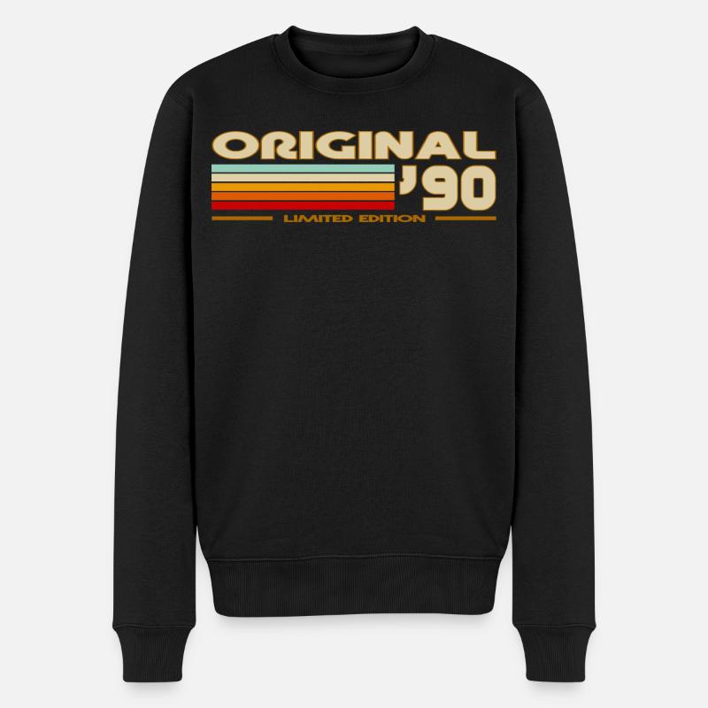1990 - Männer Premium Bio Pullover - Schwarz