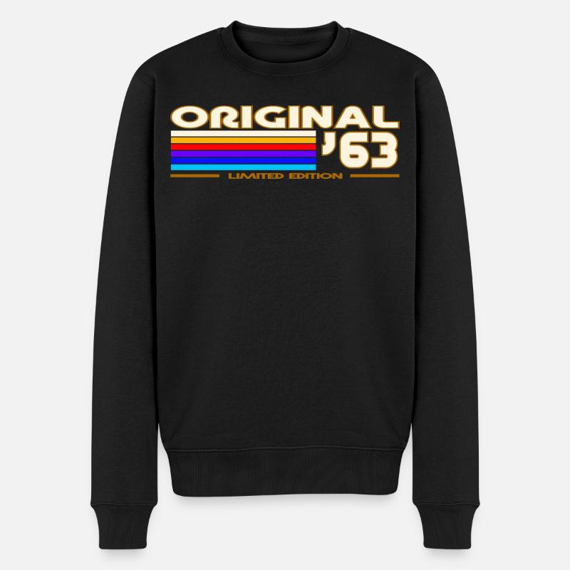 1963 - Männer Premium Bio Pullover - Schwarz
