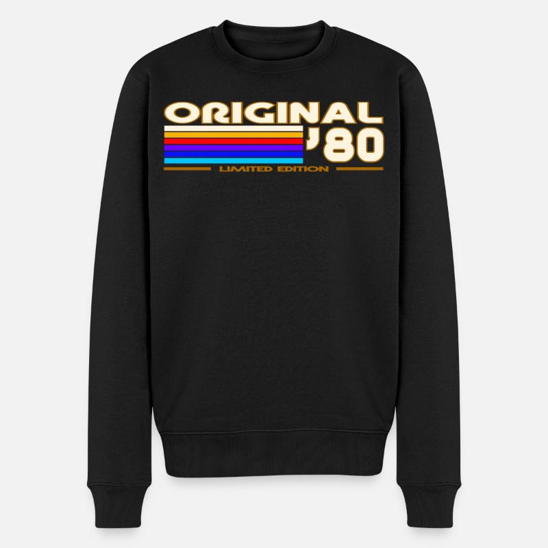 1980 - Männer Premium Bio Pullover - Schwarz