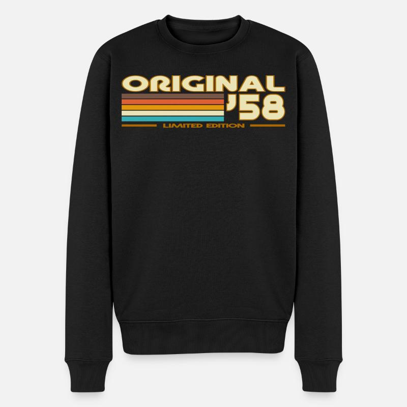 Original 58 Retro Rainbow - Männer Premium Bio Pullover - Schwarz