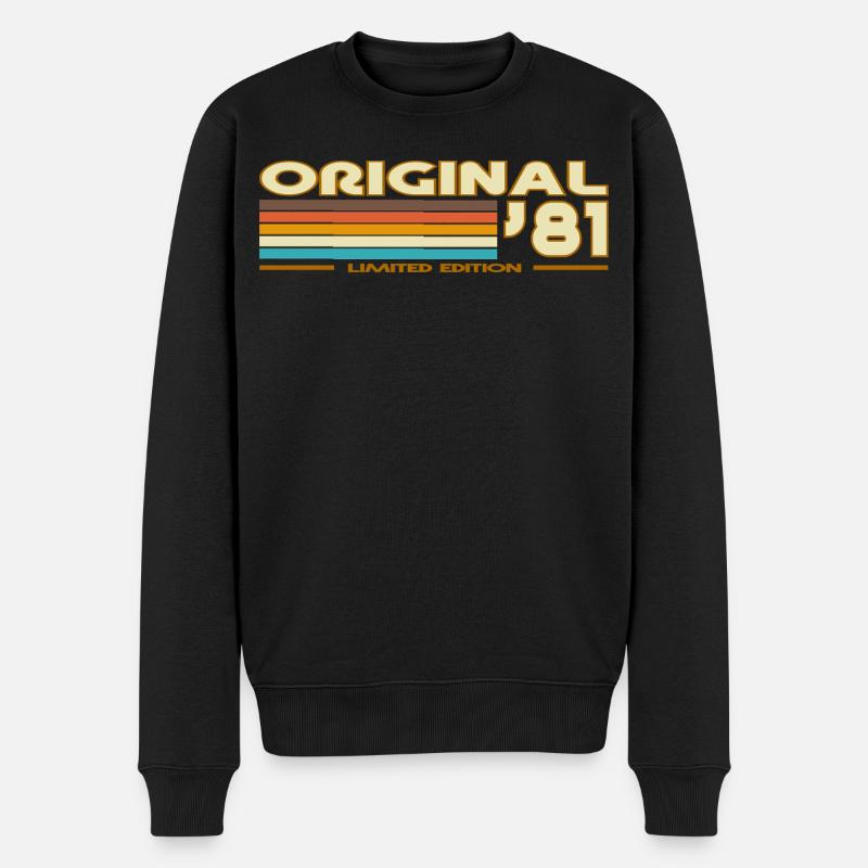 1981 - Männer Premium Bio Pullover - Schwarz