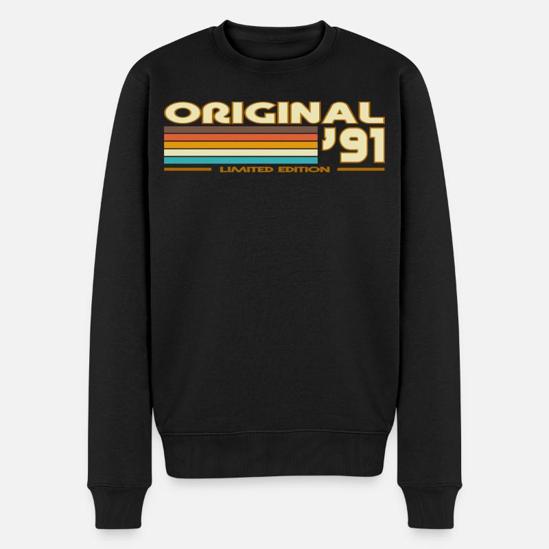 Original 91 Rayures Rétro - Pull Premium bio Homme - noir
