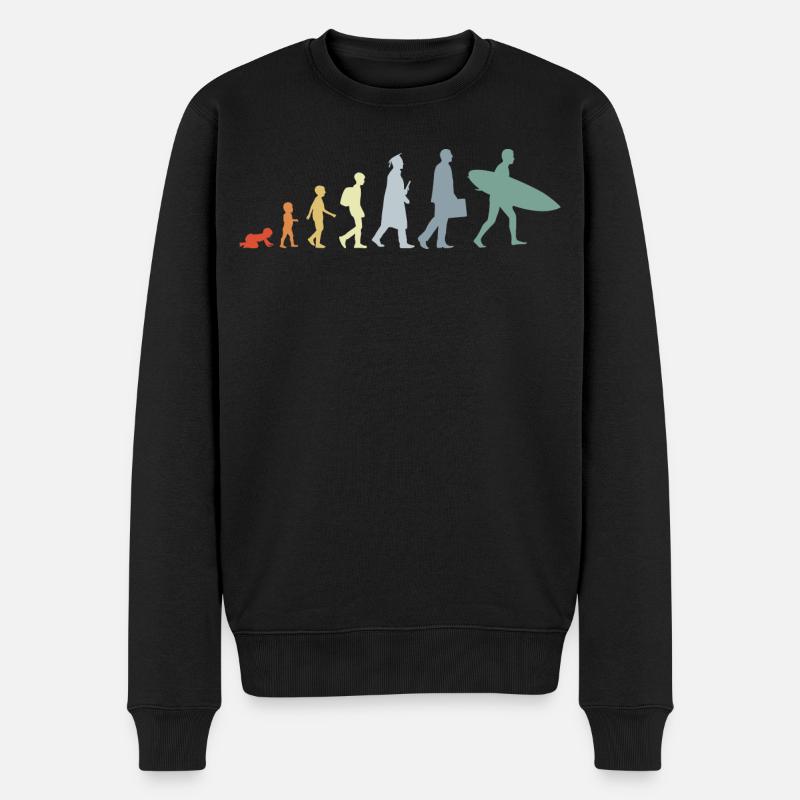 Évolution de l’enfant au surfeur - Pull Premium bio Homme - noir