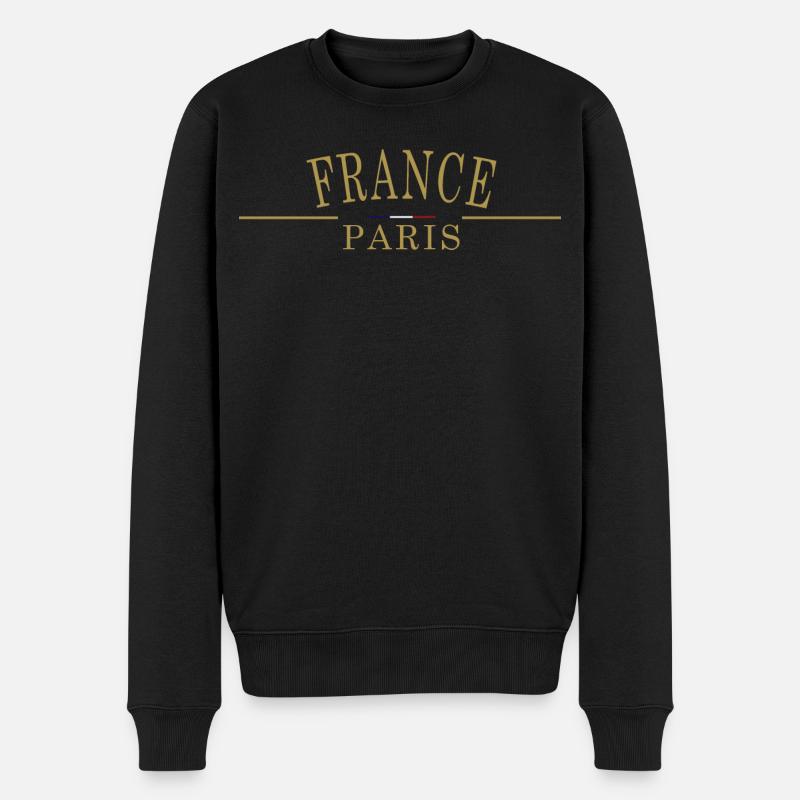 FRANKREICH Flagge Paris - Männer Premium Bio Pullover - Schwarz