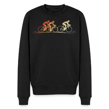 Vintage Radfahrer - Männer Premium Bio Pullover - Schwarz - Vorne - Nico (187cm)