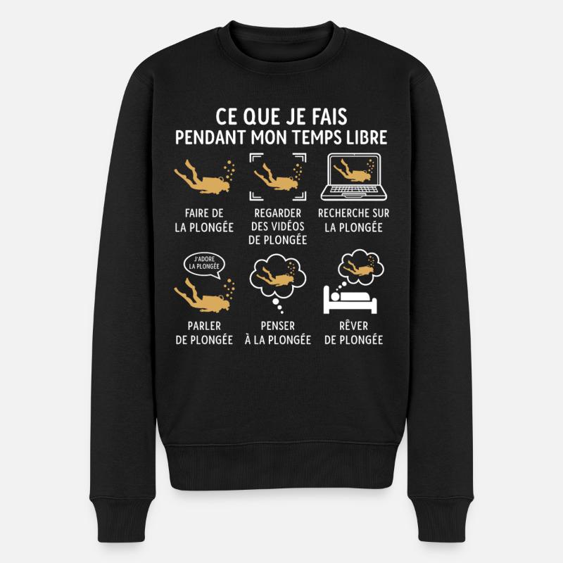 faire de la plongée - Pull Premium bio Homme - noir