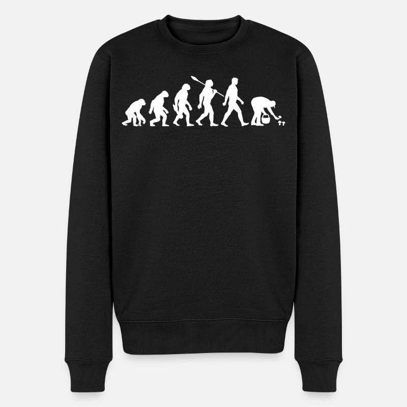 Evolution Mushroom Pickers, Mushroom Picking - Men's Premium Organic Jumper - black