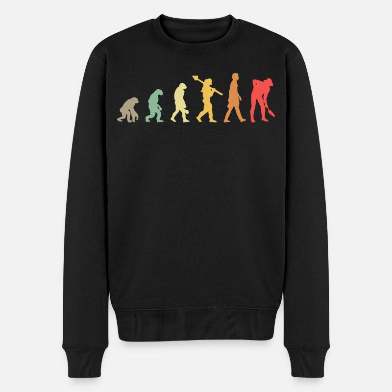 Evolution Farmer  - Männer Premium Bio Pullover - Schwarz