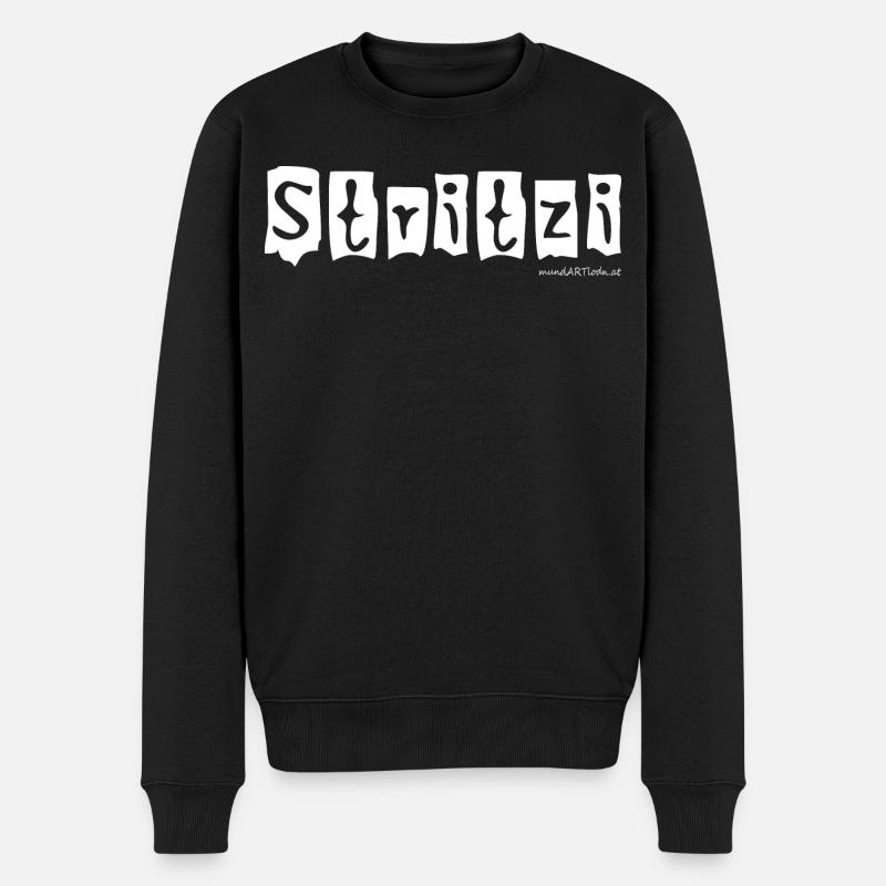 Stritzi - Strolch, cheeky, Austrian dialect - Men's Premium Organic Jumper - black
